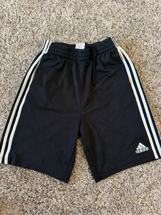 adidas Other - adidas Black Athletic Shorts with White Stripes